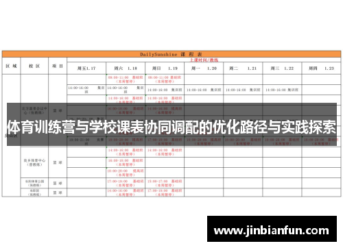 体育训练营与学校课表协同调配的优化路径与实践探索